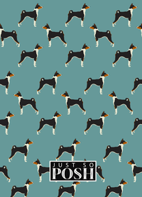 Thumbnail for Personalized Dogs Journal IX - Teal Background - Basenji - Back View