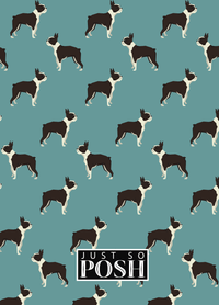 Thumbnail for Personalized Dogs Journal IX - Teal Background - Boston Terrier - Back View