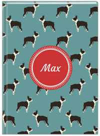 Thumbnail for Personalized Dogs Journal IX - Teal Background - Boston Terrier - Front View