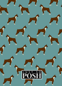 Thumbnail for Personalized Dogs Journal IX - Teal Background - Boxer - Back View