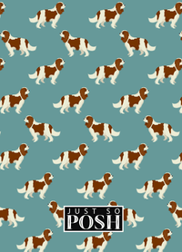 Thumbnail for Personalized Dogs Journal IX - Teal Background - Cavalier King Charles Spaniel - Back View