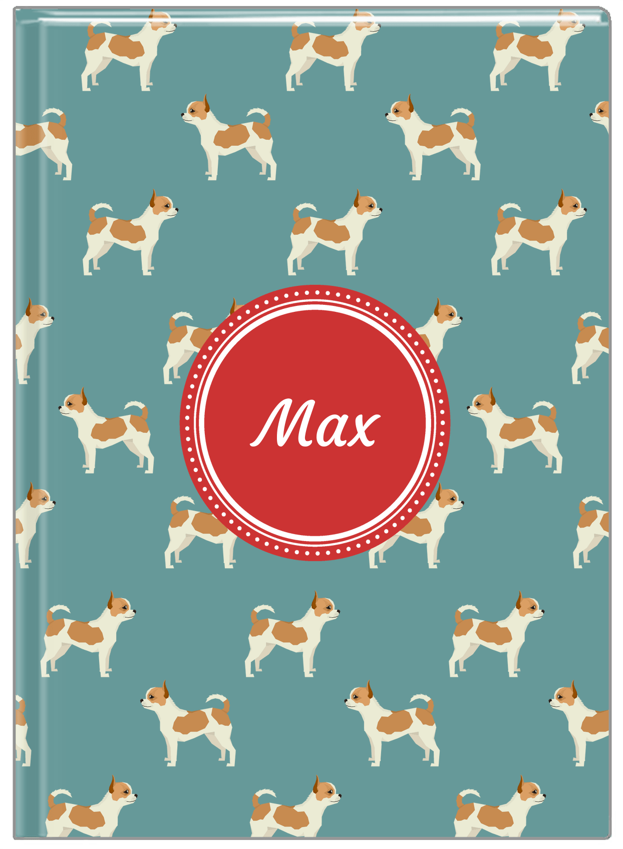 Personalized Dogs Journal IX - Teal Background - Chihuahua - Front View