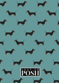 Thumbnail for Personalized Dogs Journal IX - Teal Background - Dachshund - Back View