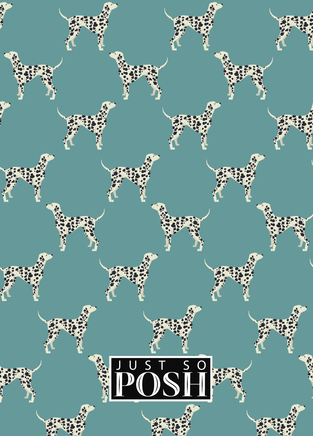 Personalized Dogs Journal IX - Teal Background - Dalmatian - Back View