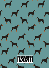 Thumbnail for Personalized Dogs Journal IX - Teal Background - Doberman - Back View