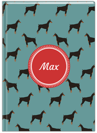Thumbnail for Personalized Dogs Journal IX - Teal Background - Doberman - Front View