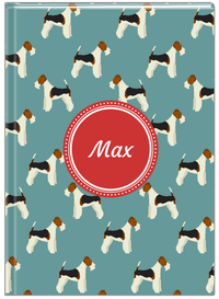Thumbnail for Personalized Dogs Journal IX - Teal Background - Fox Terrier - Front View