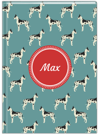 Thumbnail for Personalized Dogs Journal IX - Teal Background - Great Dane - Front View