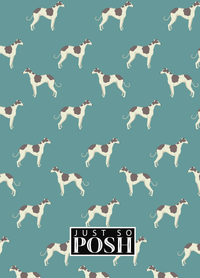 Thumbnail for Personalized Dogs Journal IX - Teal Background - Greyhound - Back View
