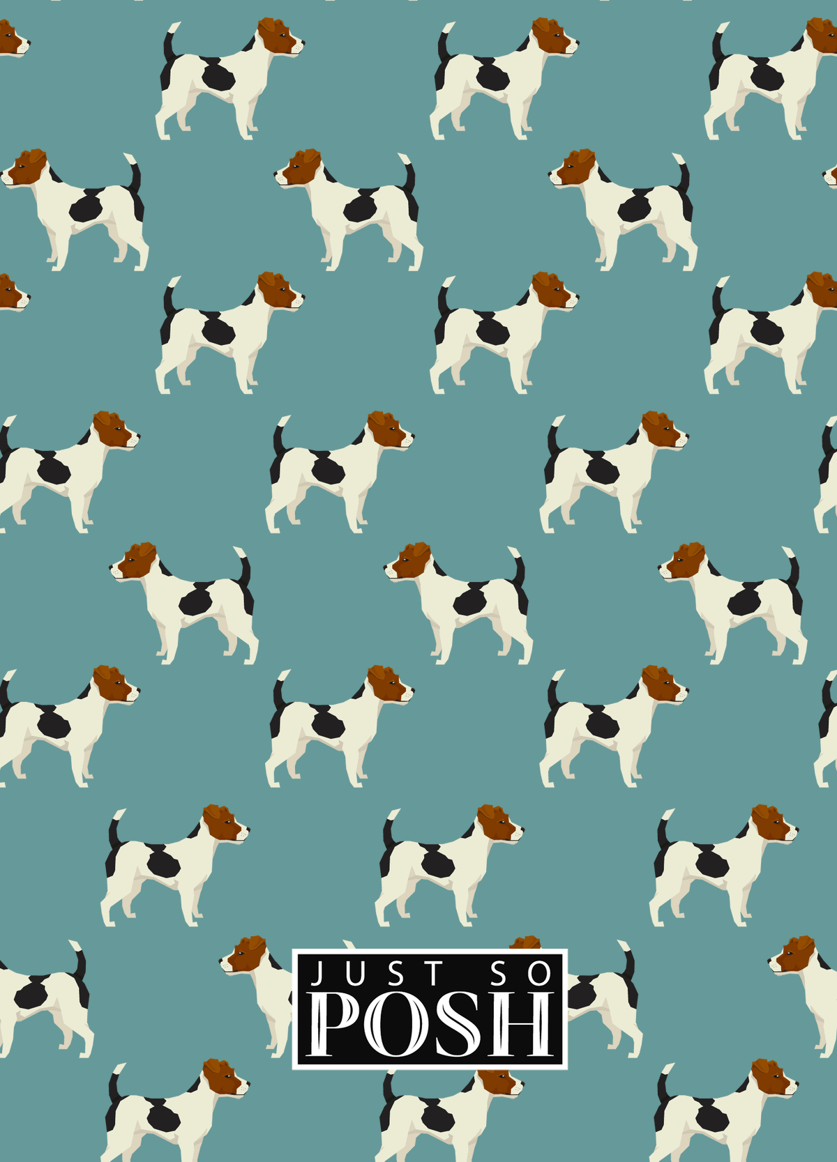 Personalized Dogs Journal IX - Teal Background - Jack Russell Terrier - Back View