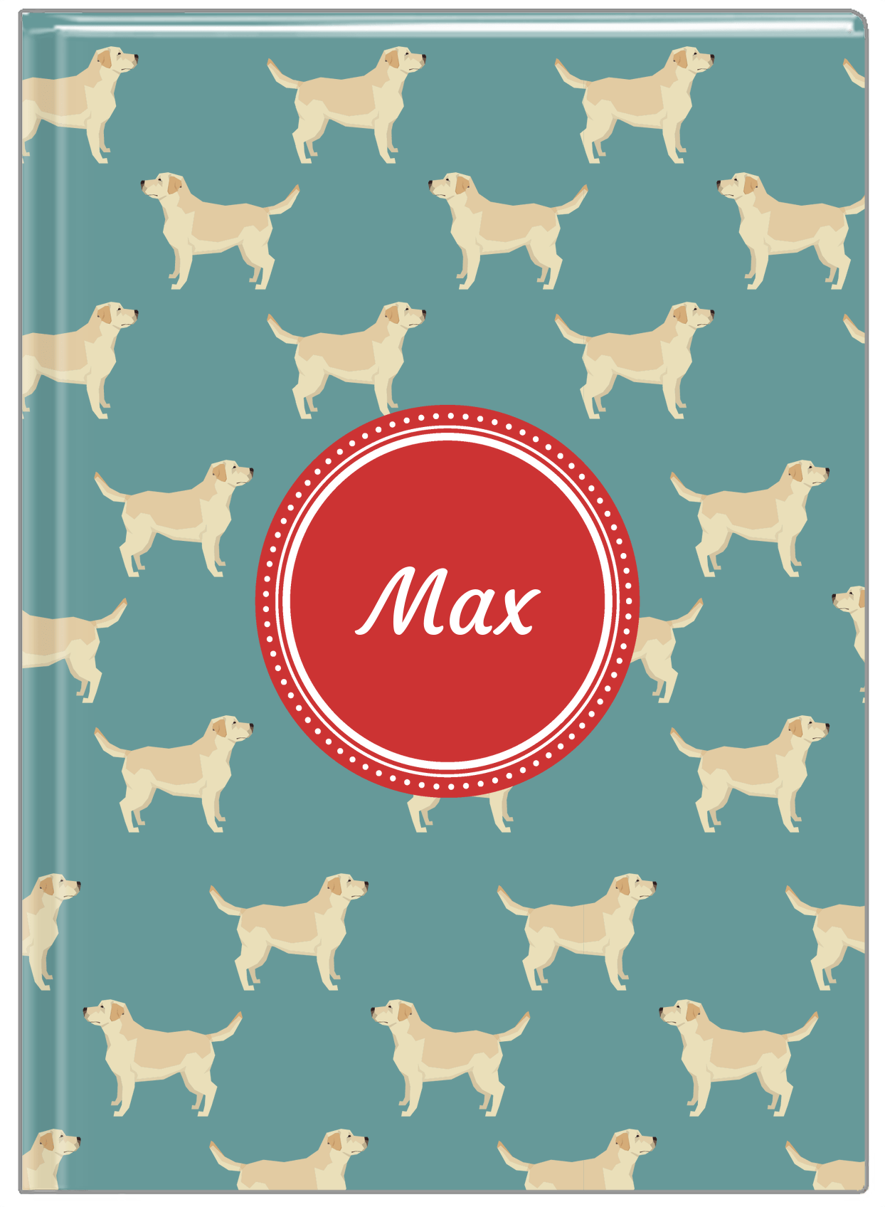 Personalized Dogs Journal IX - Teal Background - Labrador Retriever - Front View