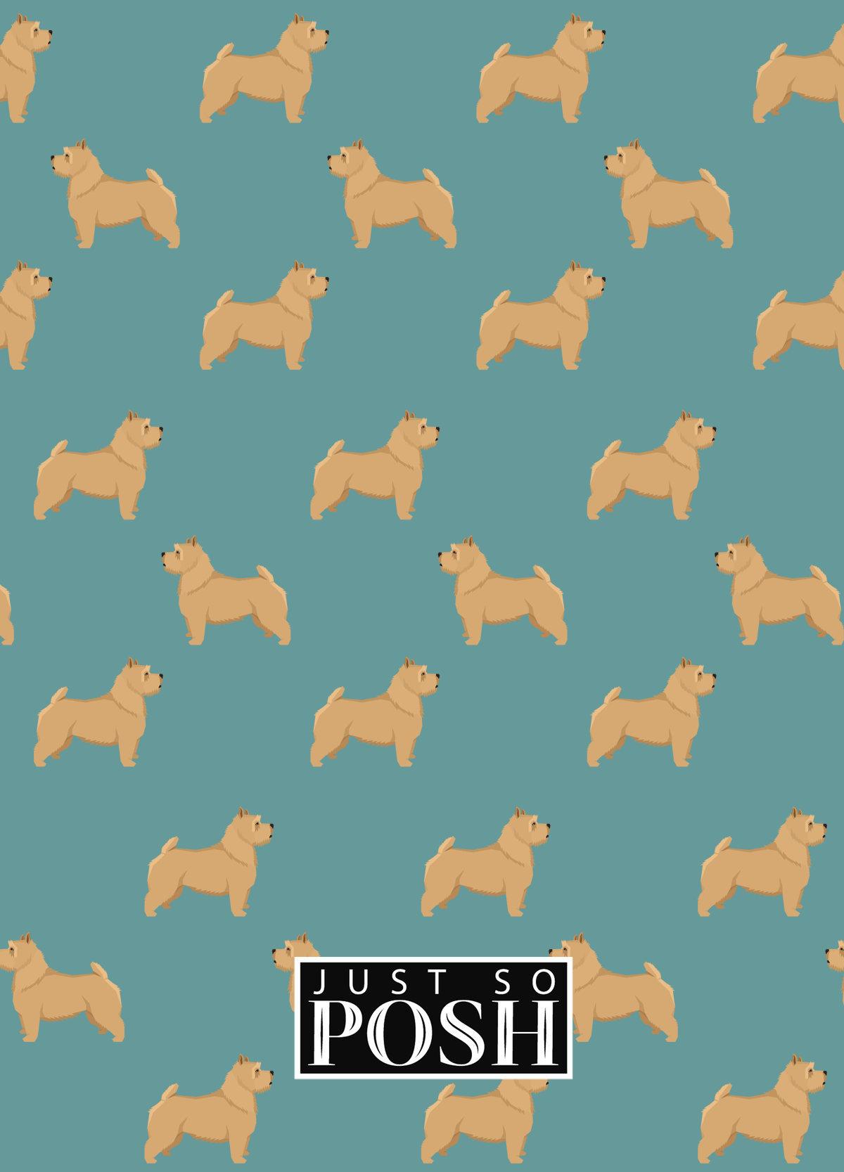 Personalized Dogs Journal IX - Teal Background - Norwich Terrier - Back View