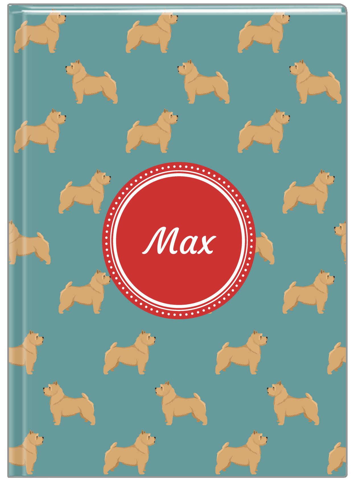 Personalized Dogs Journal IX - Teal Background - Norwich Terrier - Front View