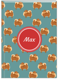 Thumbnail for Personalized Dogs Journal IX - Teal Background - Pomeranian - Front View