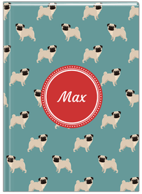 Thumbnail for Personalized Dogs Journal IX - Teal Background - Pug - Front View