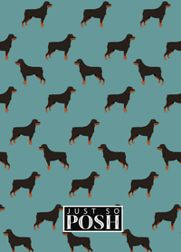 Thumbnail for Personalized Dogs Journal IX - Teal Background - Rottweiler - Back View