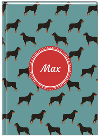 Thumbnail for Personalized Dogs Journal IX - Teal Background - Rottweiler - Front View