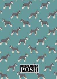Thumbnail for Personalized Dogs Journal IX - Teal Background - Schnauzer - Back View