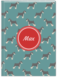 Thumbnail for Personalized Dogs Journal IX - Teal Background - Schnauzer - Front View