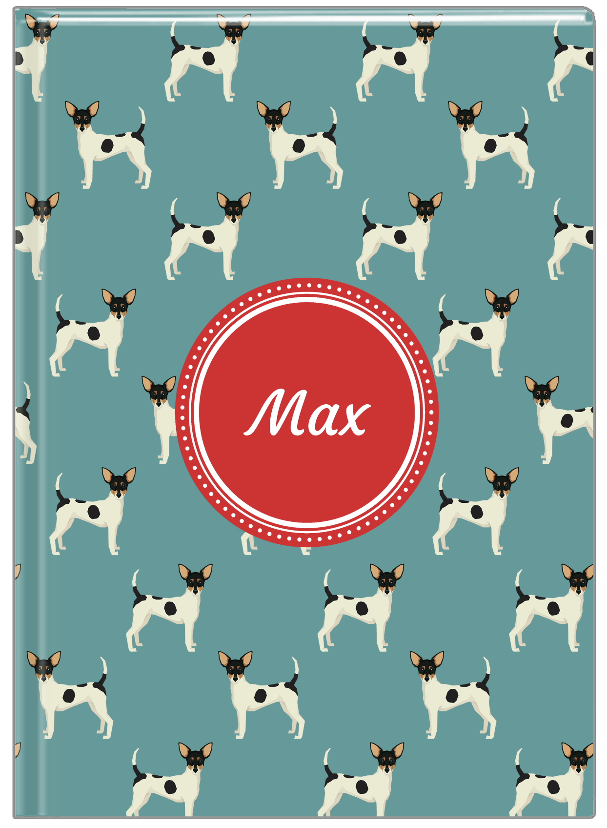 Personalized Dogs Journal IX - Teal Background - Toy Fox Terrier - Front View