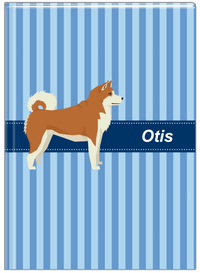 Thumbnail for Personalized Dogs Journal X - Blue Background - Akita Inu - Front View