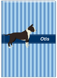 Thumbnail for Personalized Dogs Journal X - Blue Background - American Staffordshire Terrier - Front View