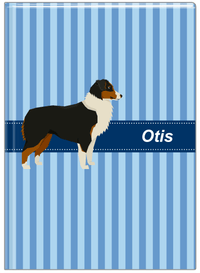 Thumbnail for Personalized Dogs Journal X - Blue Background - Australian Shepherd - Front View