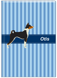 Thumbnail for Personalized Dogs Journal X - Blue Background - Basenji - Front View