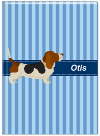 Thumbnail for Personalized Dogs Journal X - Blue Background - Basset Hound - Front View