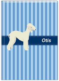 Thumbnail for Personalized Dogs Journal X - Blue Background - Bedlington Terrier - Front View