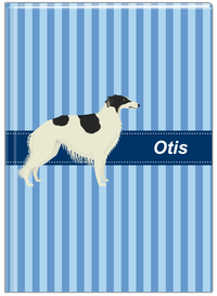 Thumbnail for Personalized Dogs Journal X - Blue Background - Borzoi - Front View
