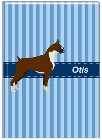 Thumbnail for Personalized Dogs Journal X - Blue Background - Boxer - Front View
