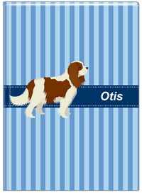 Thumbnail for Personalized Dogs Journal X - Blue Background - Cavalier King Charles Spaniel - Front View