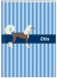 Thumbnail for Personalized Dogs Journal X - Blue Background - Chinese Crested Dog - Front View