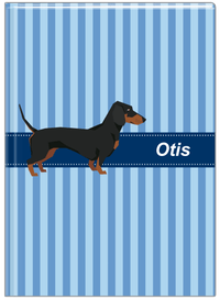 Thumbnail for Personalized Dogs Journal X - Blue Background - Dachshund - Front View