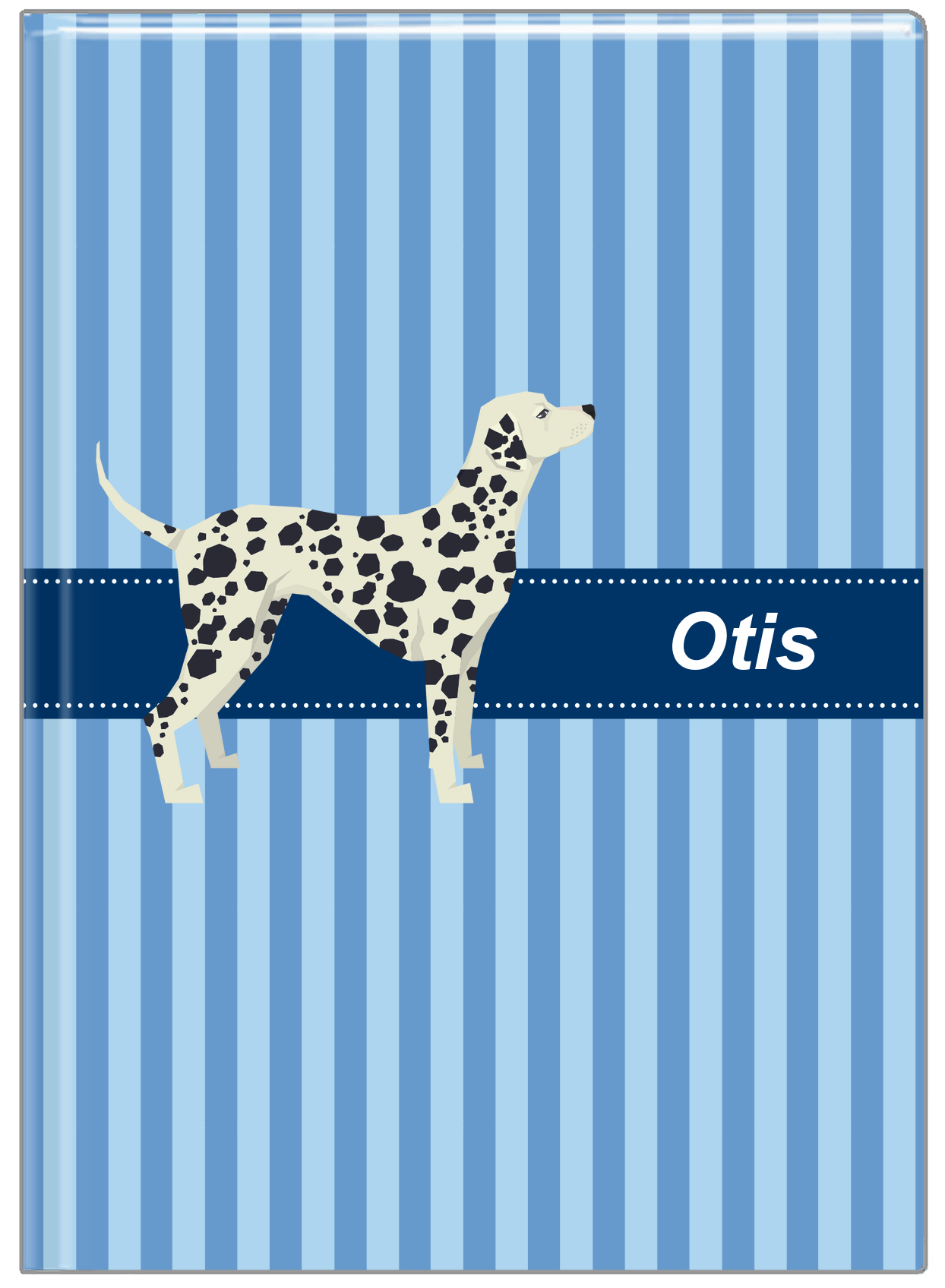 Personalized Dogs Journal X - Blue Background - Dalmatian - Front View