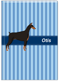Thumbnail for Personalized Dogs Journal X - Blue Background - Doberman - Front View