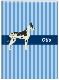 Thumbnail for Personalized Dogs Journal X - Blue Background - Great Dane - Front View
