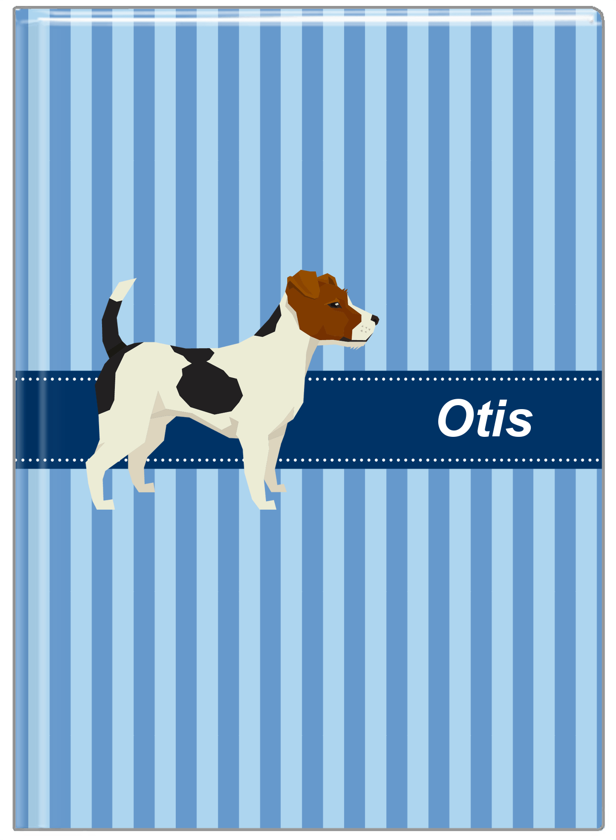 Personalized Dogs Journal X - Blue Background - Jack Russell Terrier - Front View