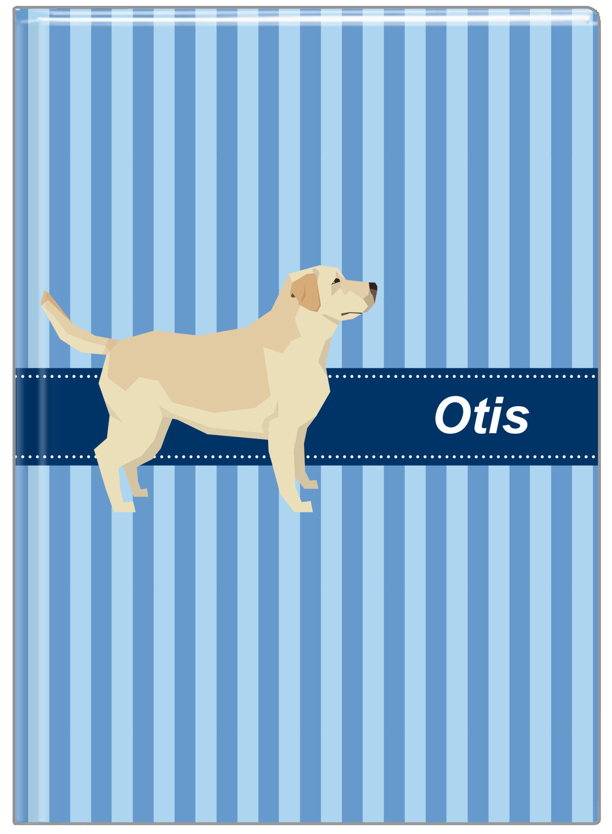 Personalized Dogs Journal X - Blue Background - Labrador Retriever - Front View