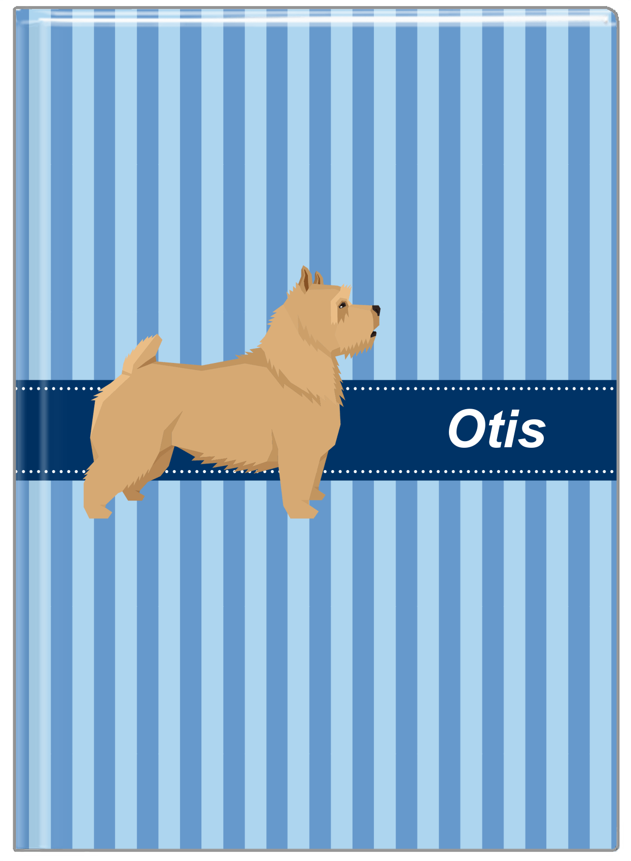 Personalized Dogs Journal X - Blue Background - Norwich Terrier - Front View