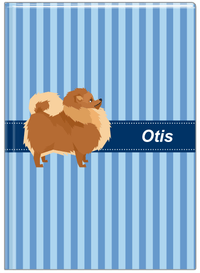 Thumbnail for Personalized Dogs Journal X - Blue Background - Pomeranian - Front View