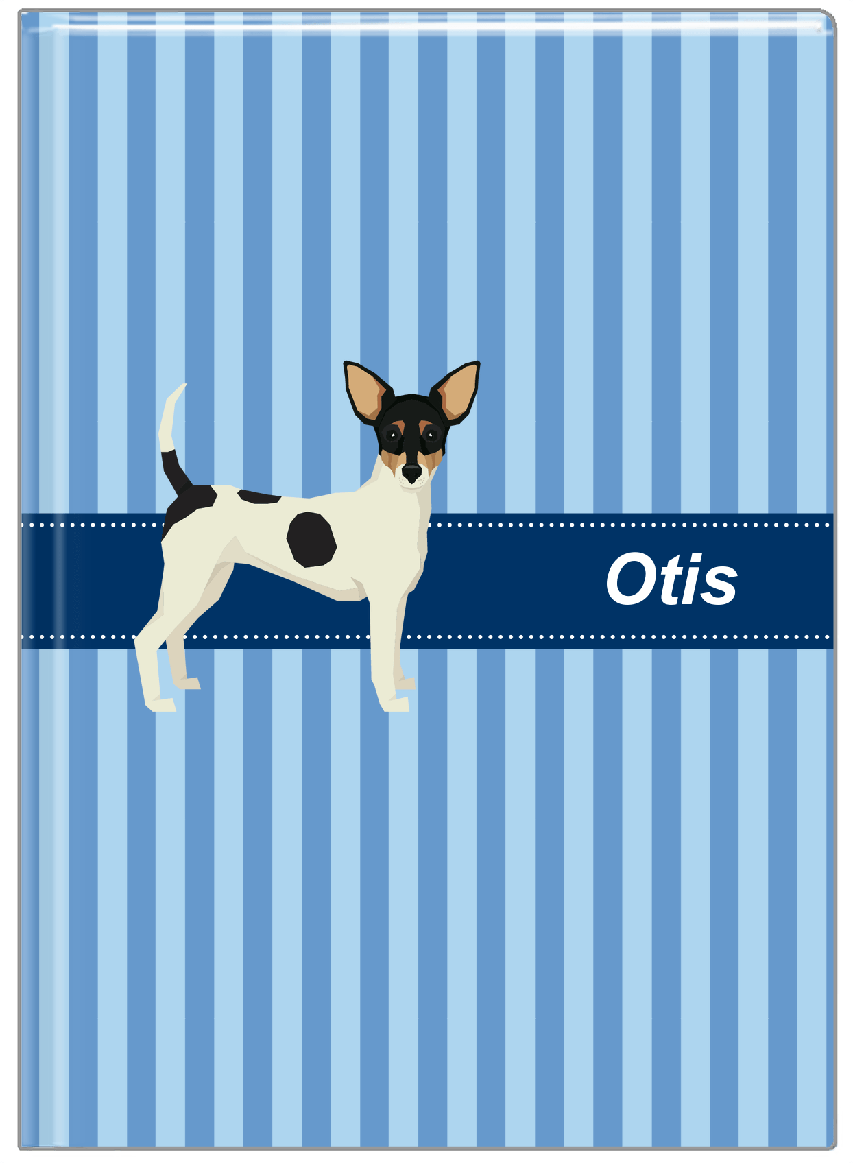 Personalized Dogs Journal X - Blue Background - Toy Fox Terrier - Front View