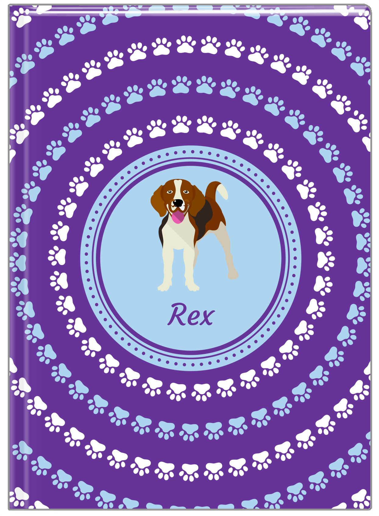Personalized Dogs Journal XII - Purple Background - Beagle - Front View