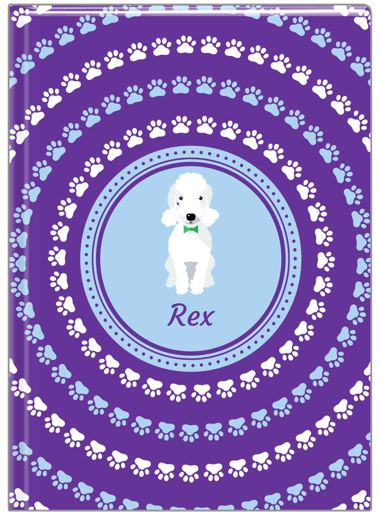 Personalized Dogs Journal XII - Purple Background - Bedlington Terrier - Front View