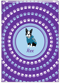 Thumbnail for Personalized Dogs Journal XII - Purple Background - Boston Terrier - Front View
