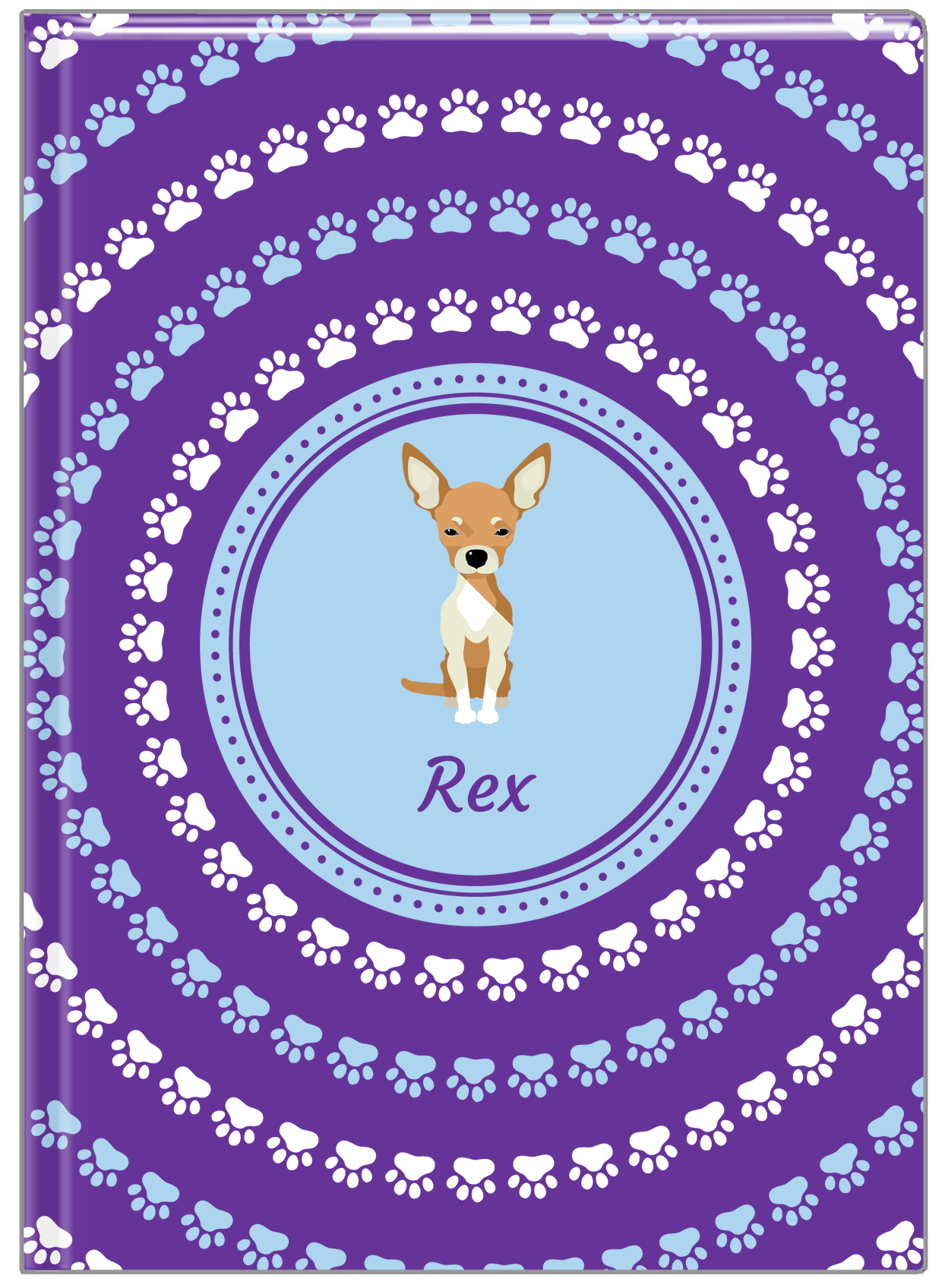 Personalized Dogs Journal XII - Purple Background - Chihuahua - Front View