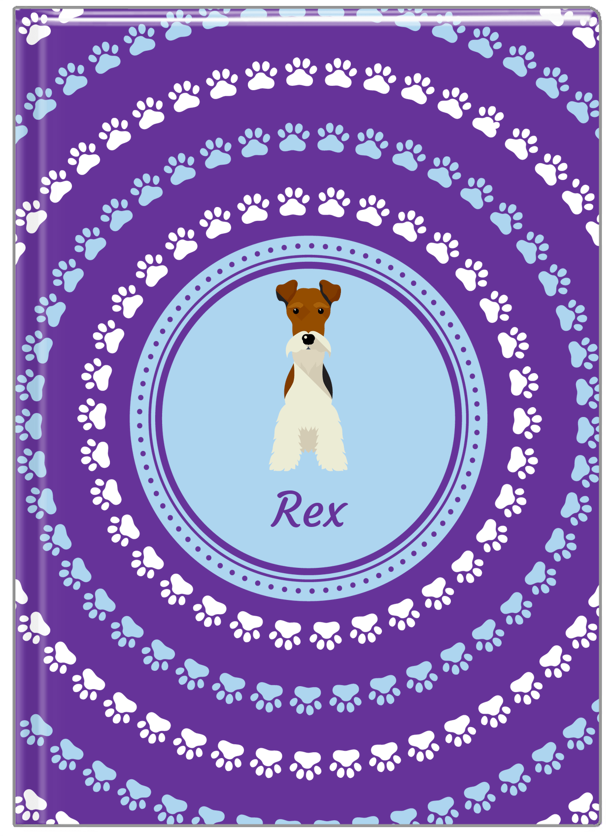 Personalized Dogs Journal XII - Purple Background - Fox Terrier - Front View