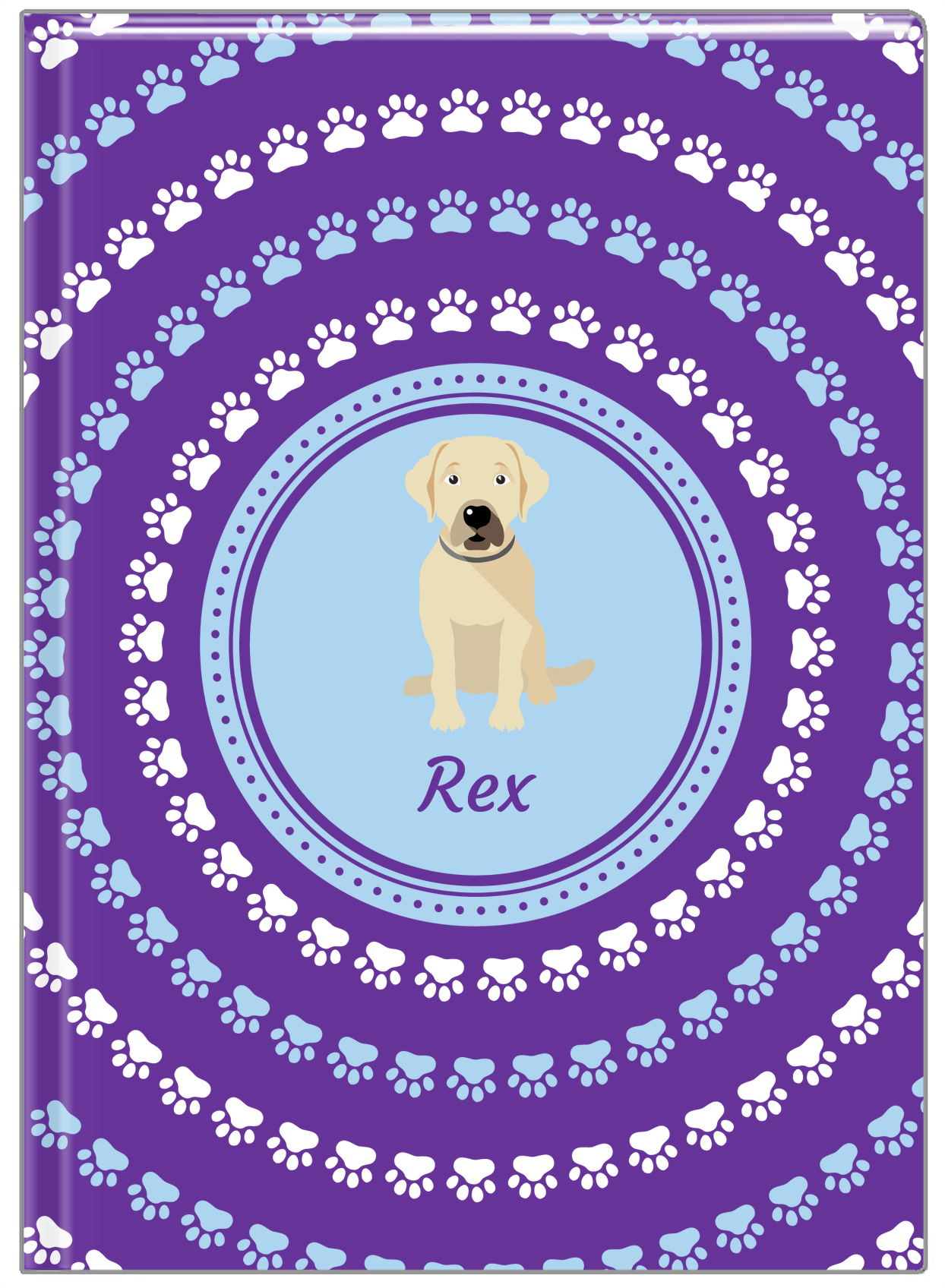 Personalized Dogs Journal XII - Purple Background - Labrador Retriever - Front View