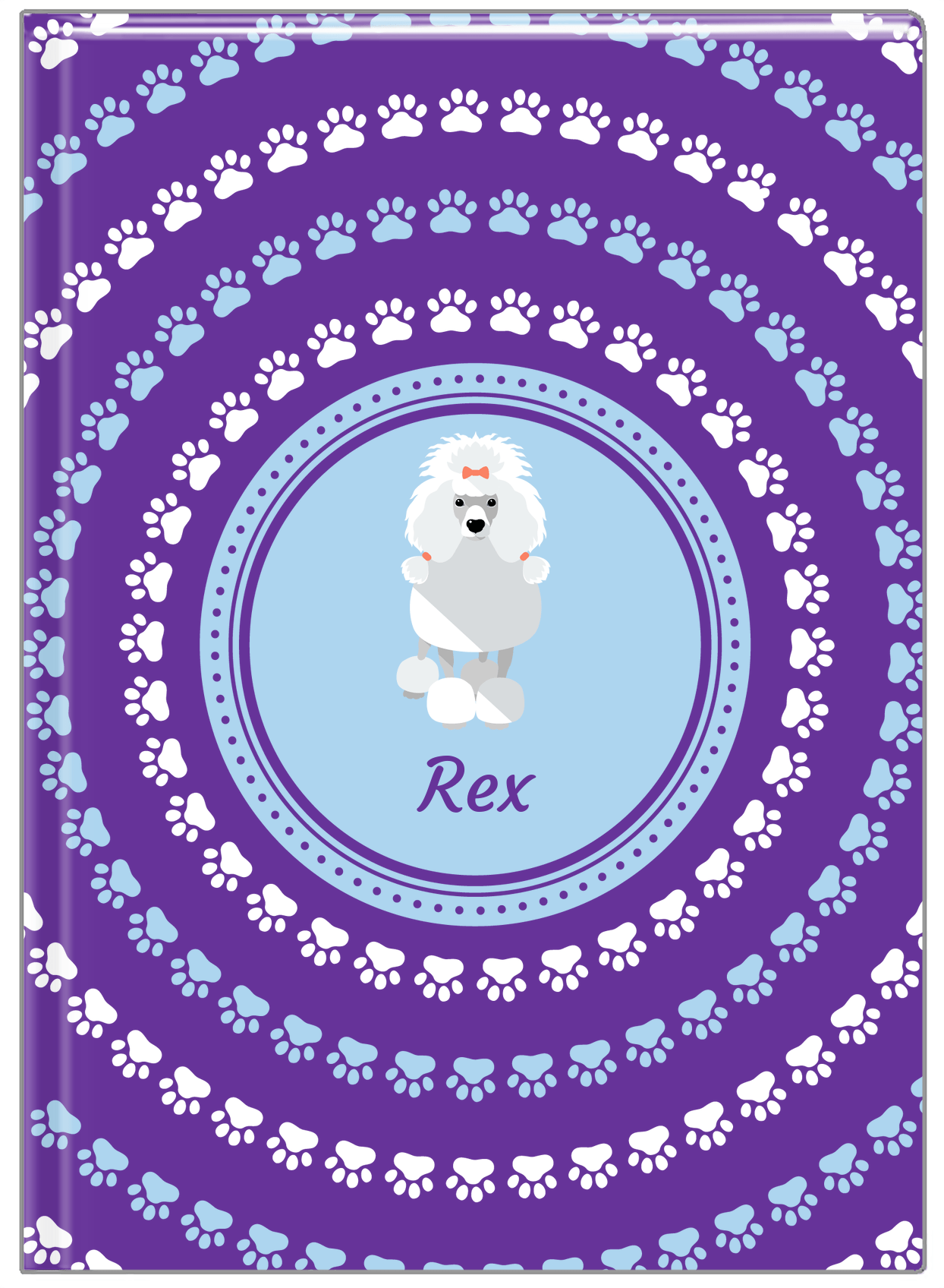 Personalized Dogs Journal XII - Purple Background - Poodle - Front View